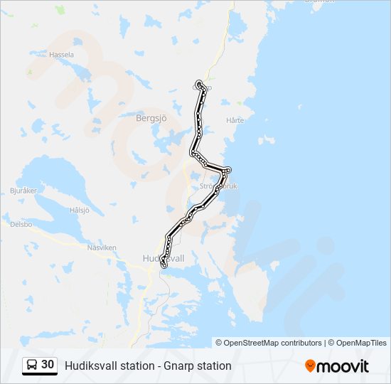 30 bus Line Map