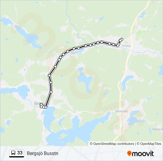 33 bus Line Map