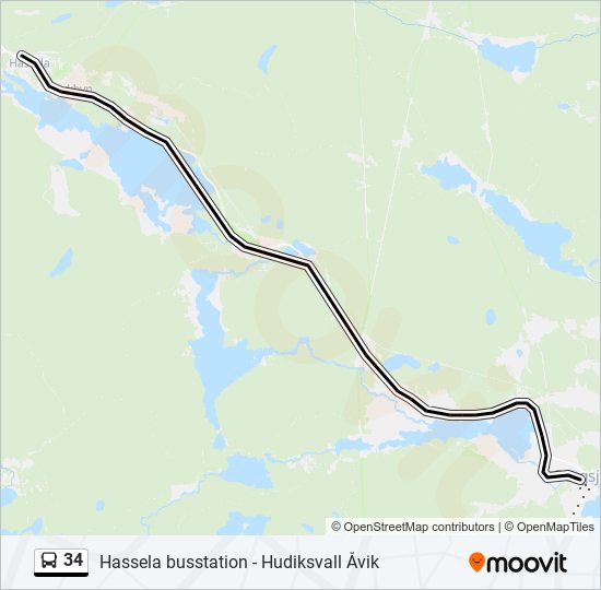 34 bus Line Map