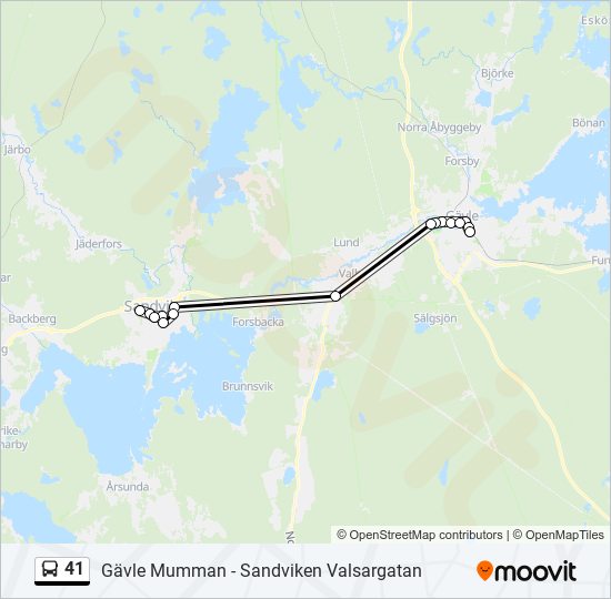 41 bus Line Map