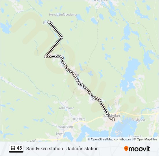 43 bus Line Map