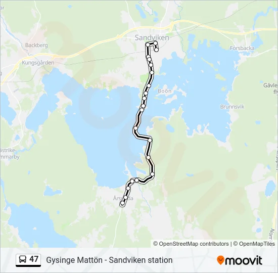 47 Bus Line Map