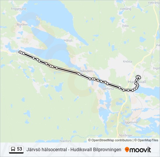 53 bus Line Map