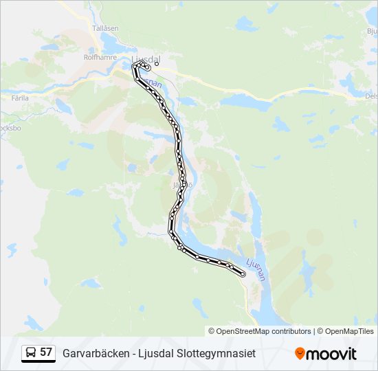 57 bus Line Map