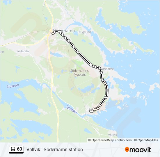 60 bus Line Map