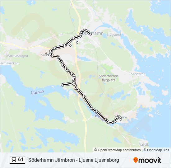 61 bus Line Map