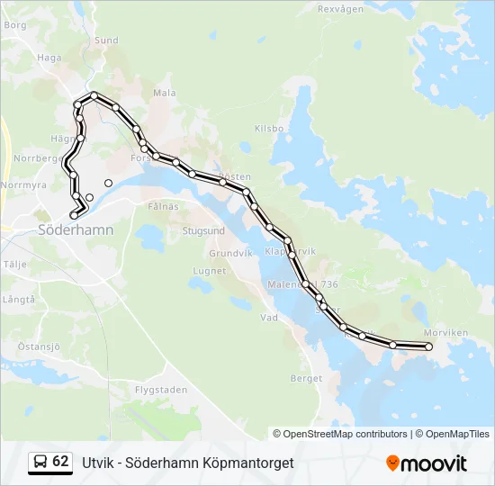 62 Bus Line Map