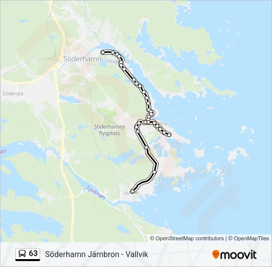 63 Bus Line Map