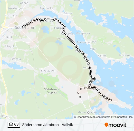 63 Bus Line Map