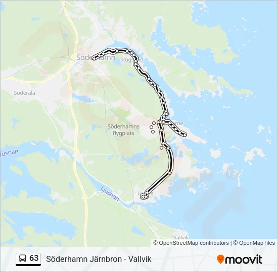 63 Bus Line Map