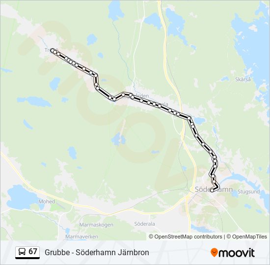 67 bus Line Map