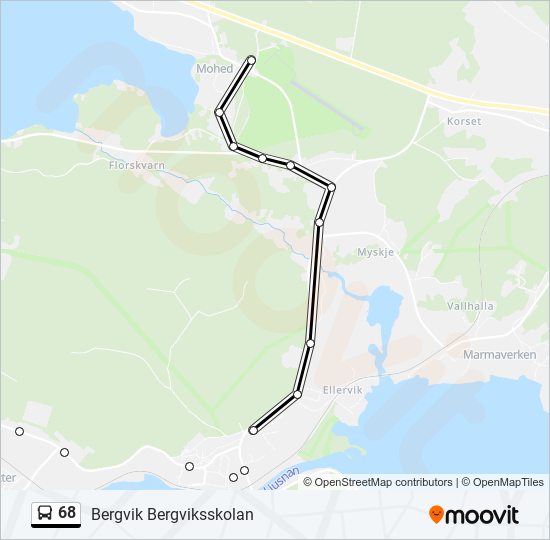 68 bus Line Map