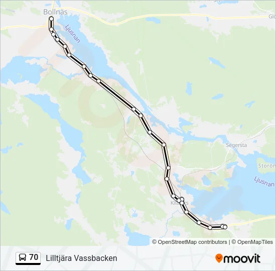 70 Bus Line Map