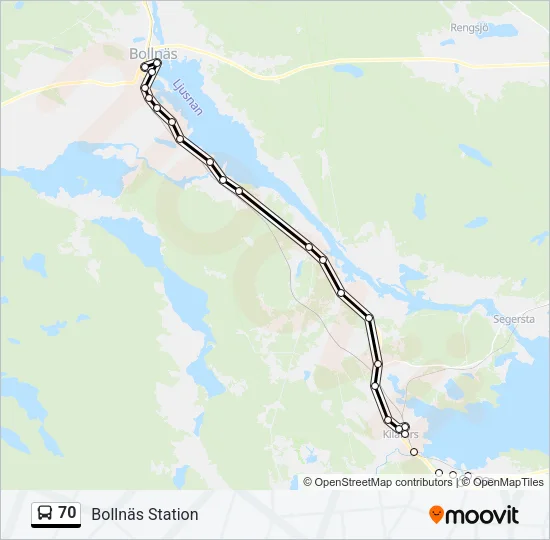 70 Bus Line Map