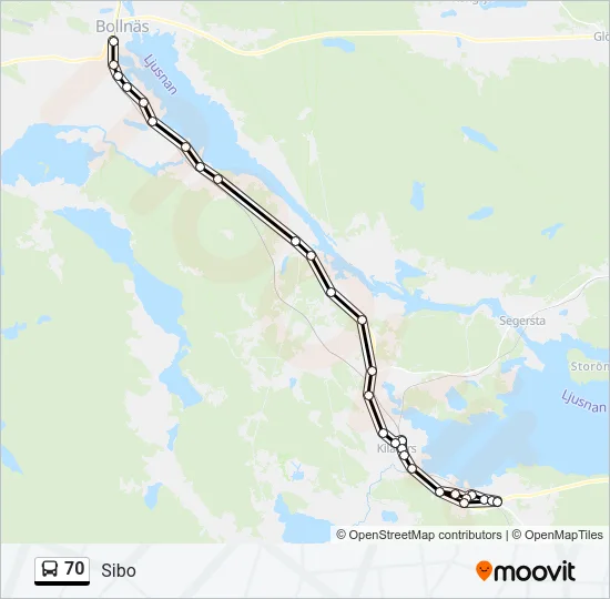 70 Bus Line Map