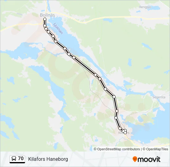 70 Bus Line Map