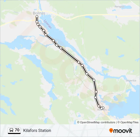 70 Bus Line Map