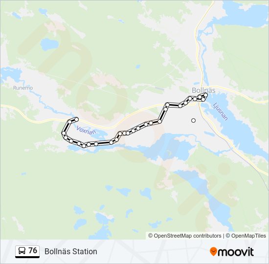 76 bus Line Map