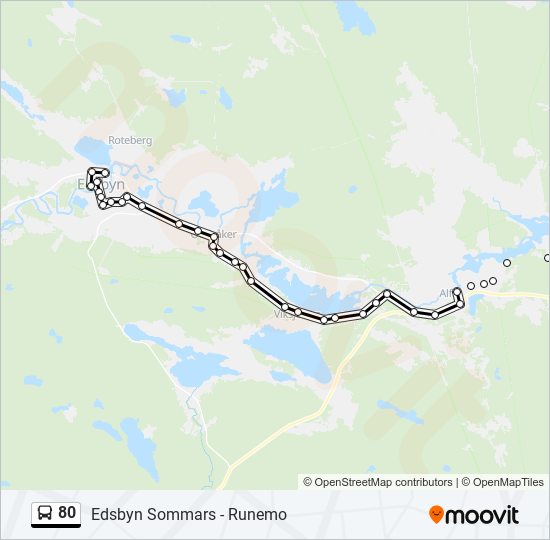 80 bus Line Map