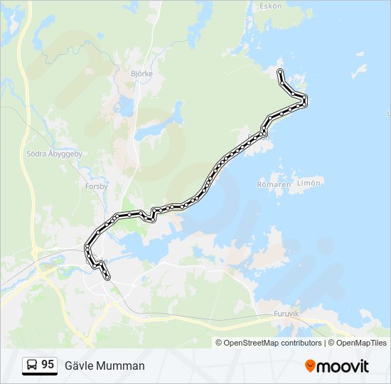 95 bus Line Map