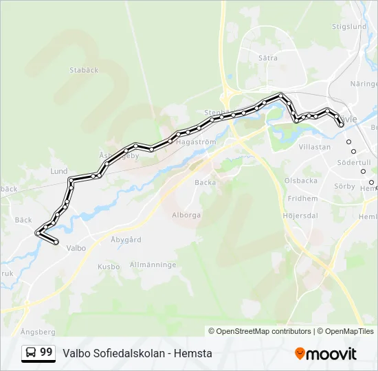 99 Bus Line Map