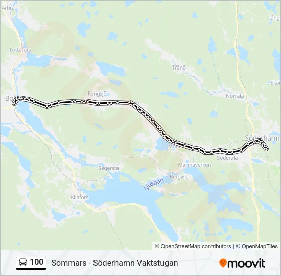 100 Bus Line Map