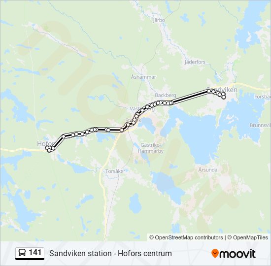 141 bus Line Map