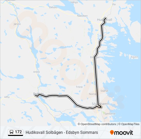 172 bus Line Map