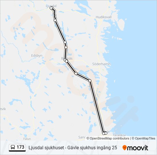 173 bus Line Map