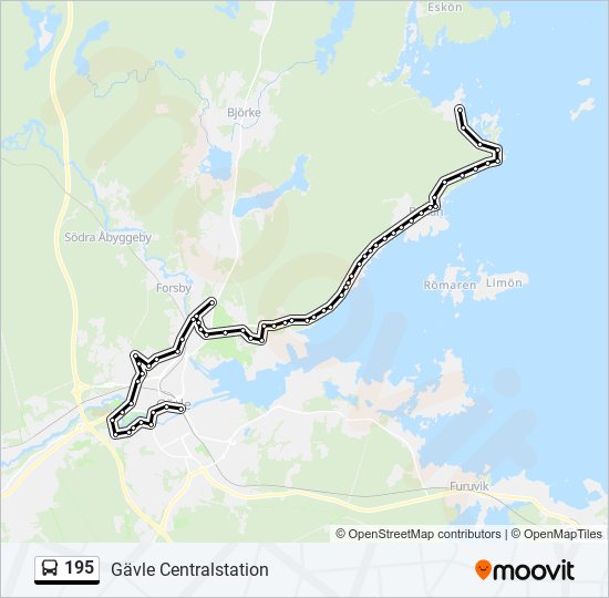 195 bus Line Map