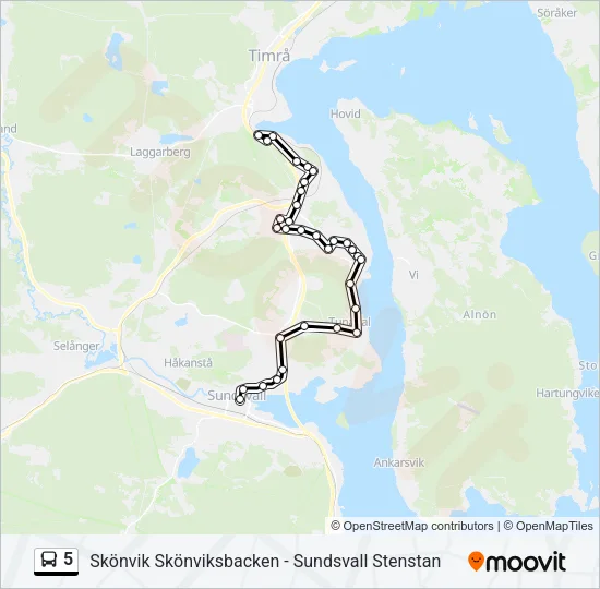 5 Bus Line Map