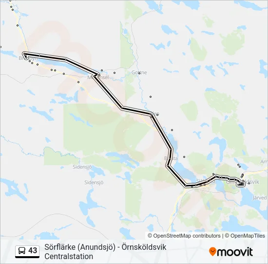 43 Bus Line Map