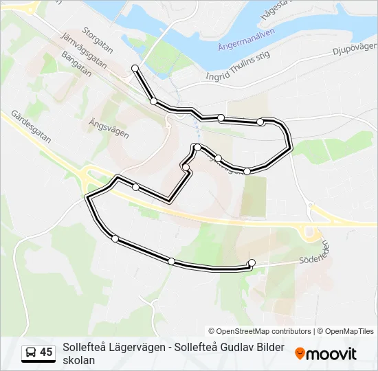 45 Bus Line Map