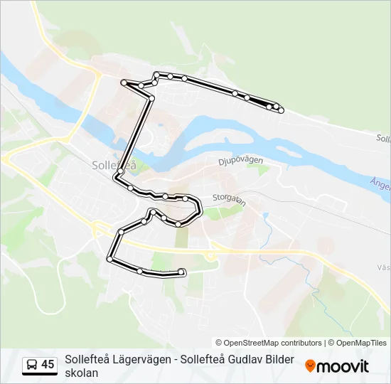 45 Bus Line Map