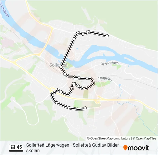 45 Bus Line Map