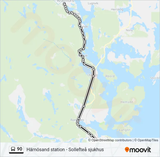 90 Bus Line Map