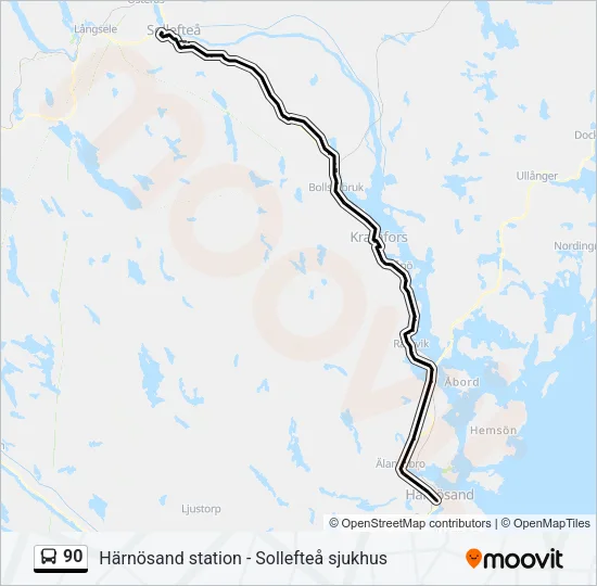 90 Bus Line Map