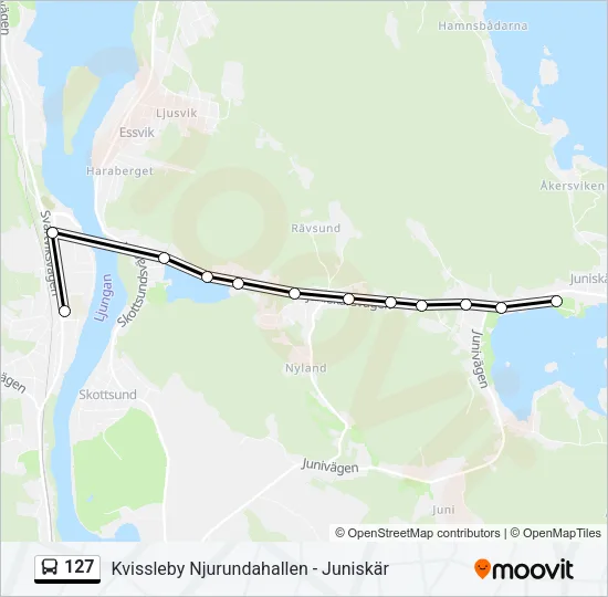 127 Bus Line Map