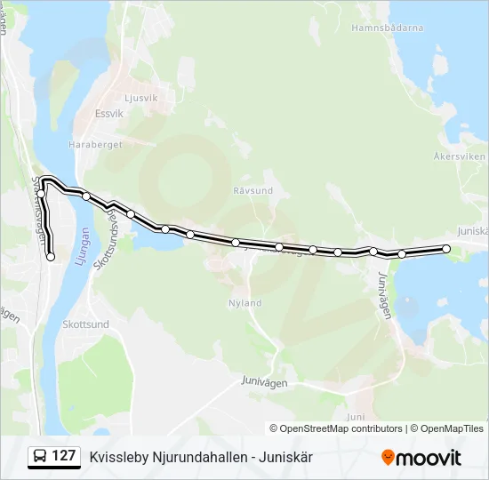 127 Bus Line Map