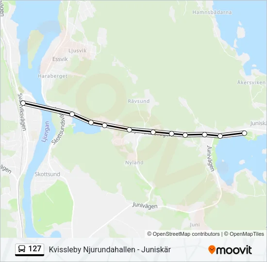 127 Bus Line Map