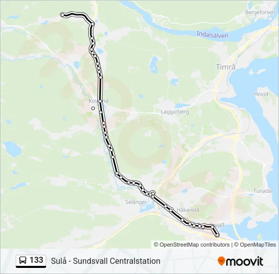 133 Bus Line Map