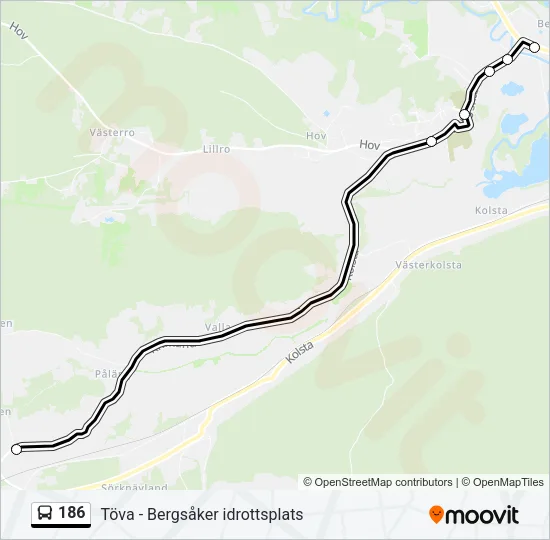 186 Bus Line Map