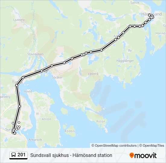 201 Bus Line Map