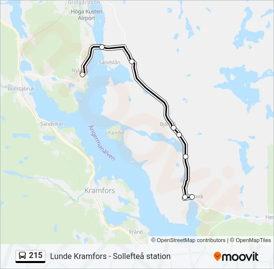 215 Bus Line Map