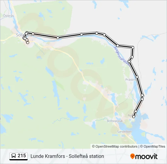 215 Bus Line Map
