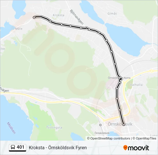 401 Bus Line Map