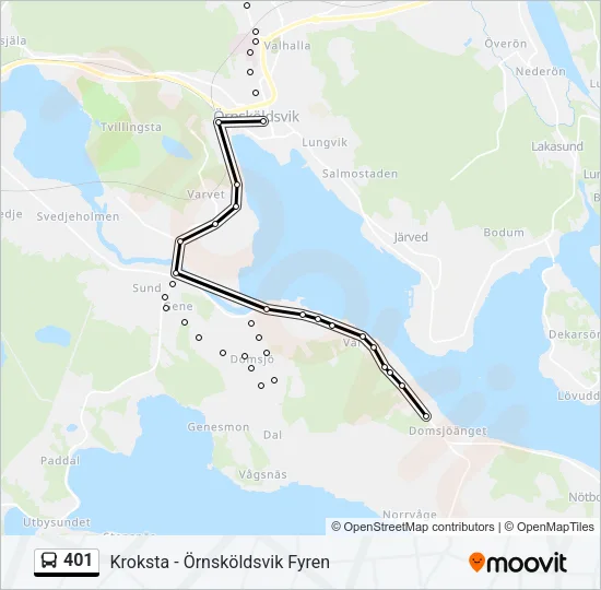 401 Bus Line Map