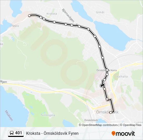 401 Bus Line Map