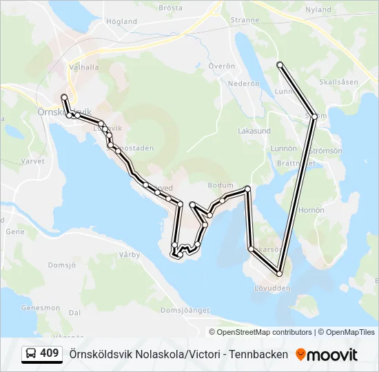 409 Bus Line Map