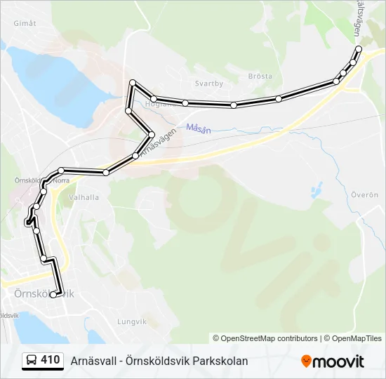 410 Bus Line Map